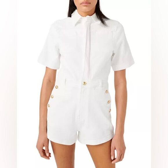 7 For All Mankind Cotton White Romper Size M - Picture 6 of 10